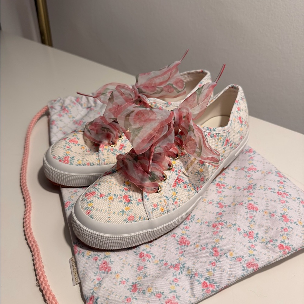 Superga 2750 x LoveShackFancy Sneakers w/ Bag | Size 41 | Never Worn!